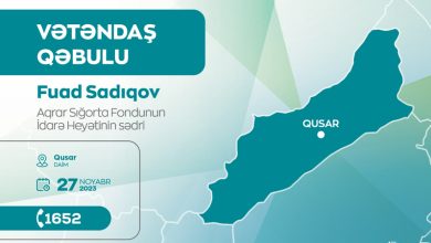 Fuad Sadigov Gusar'da vatandaşlarını kabul edecek