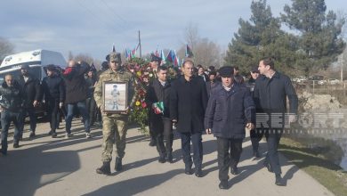 Trafik kazasında hayatını kaybeden asker Haçmaz'da toprağa verildi (FOTOĞRAF)