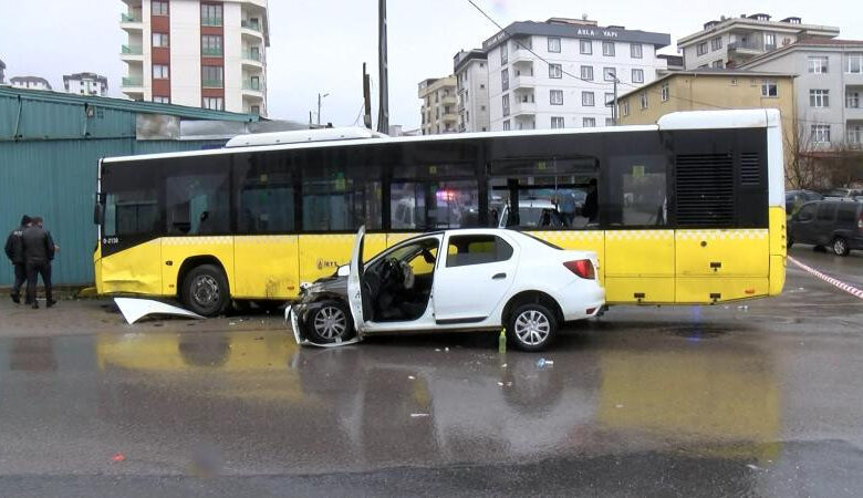 İstanbul'da otomobil otobüsle çarpıştı, 6 kişi yaralandı