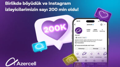 'Azercell'in Instagram takipçi sayısı 200.000'e ulaştı!