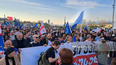 Tiflis'te geniş çaplı bir protesto eylemi düzenleniyor - FOTOĞRAF