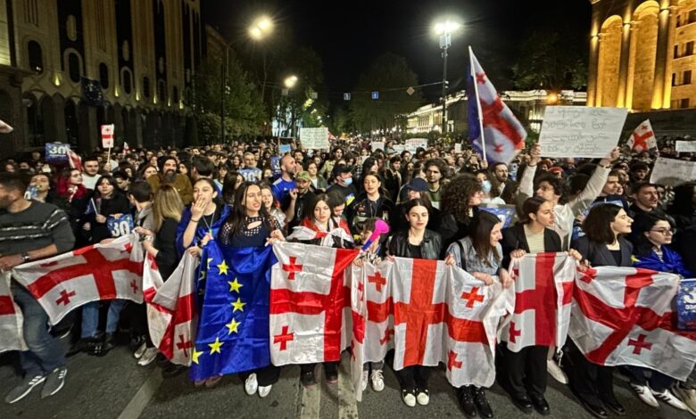 Tiflis'te "yabancı ajanlar" yasasına karşı protesto yedinci gününde gerçekleşti