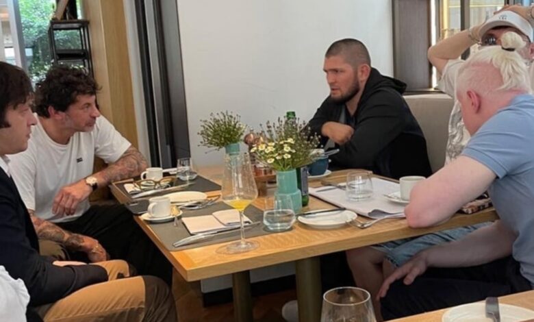 Kobakhidze ve Kaladze, Köln'de Khabib Nurmagomedov ile görüştü