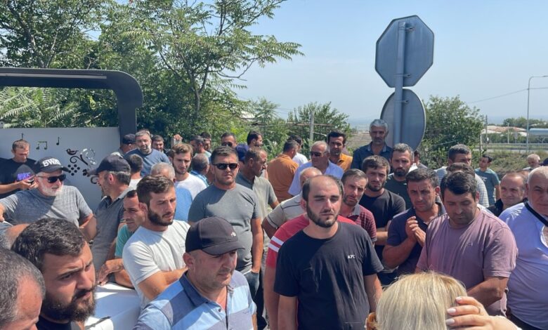 Kakheti'de çiftçiler üzüm fiyatlarının düşük olması nedeniyle protesto düzenledi